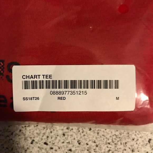 SS18 RED CHART TEE - Picture 4 of 5